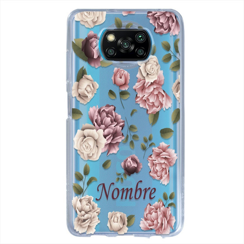 Funda Xiaomi Mi Redmi Flores Personalizada Con Tu Nombre