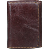 Billetera Para Hombre, Trifold De Cuer Genuino Full Grain,