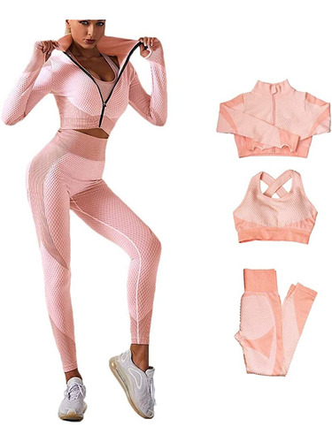 Ropa De Gimnasio De 3 Piezas, Ropa De Yoga Activewear