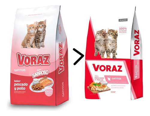 Alimento Voraz Para Gatitos Cachorros X 15 Kg