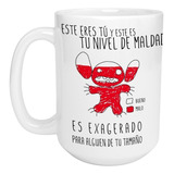 Taza Gigante 15 Oz Stitch Nivel De Maldad