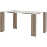 Mesa De Vidrio 1.80m X 85cm Patas Simil Haya Gruesa 10mm