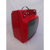 Antiguo Noblex Micro 14 Diseño Napoli Televisor Rojo Vintage