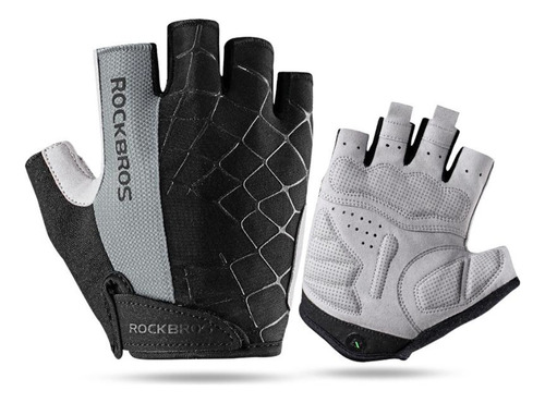 Guantes Ciclismo Rockbros Cortos Negro/gris - Tauro Bike