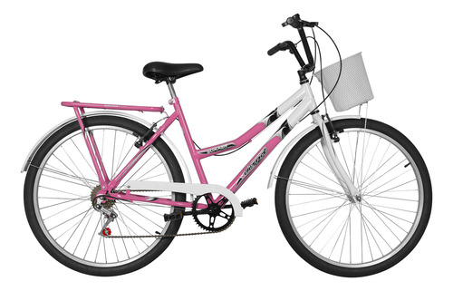 Bicicleta Feminina Aro 26 Retro Bicolor 6 Marchas Linda