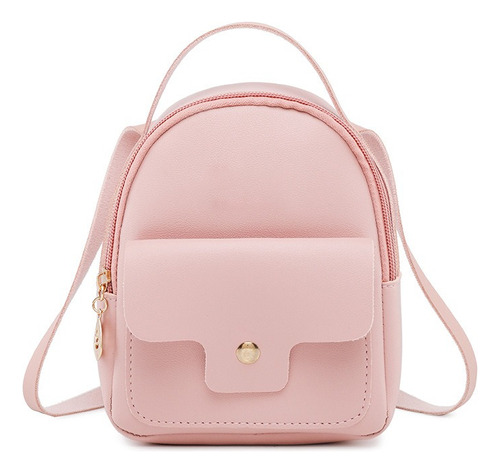 Mini Mujer Mochila Color Sólido Casual Bolso Teléfono Móvil