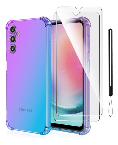 Funda Para Galaxy A24 Uso Rudo + 2 Micas + Correas