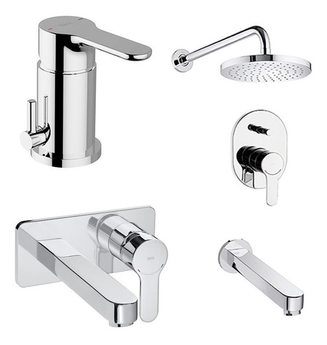 Combo Griferia Roca L20 Bidet Lav Pared + Ducha Emb Transf