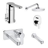 Combo Griferia Roca L20 Bidet Lav Pared + Ducha Emb Transf