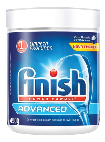 Detergente Para Lava-louças Finish Advanced Power Powder Em Pó Original Em Pote 450 G