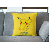Cojin Decorativo Pikachu Diseño Pokemon Almohada 50x50cm