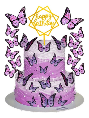 Mariposas Monarca De Oblea Cake Topper Para Decorar 42pzs