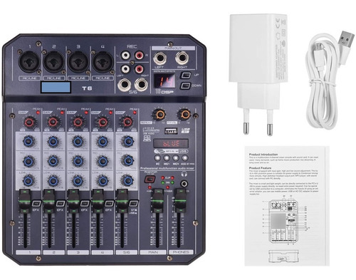 Mixer Consola Pro Dj T6 Interfaz Grabacion Prodj T6 Usb