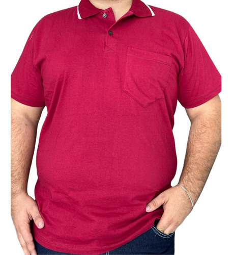 Camiseta Gola-polo Masculina Plus Size Estilo Casual