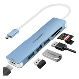 Adaptador Multipuerto Usb C Hub, Dongle Portátil 7 En 1 Con.