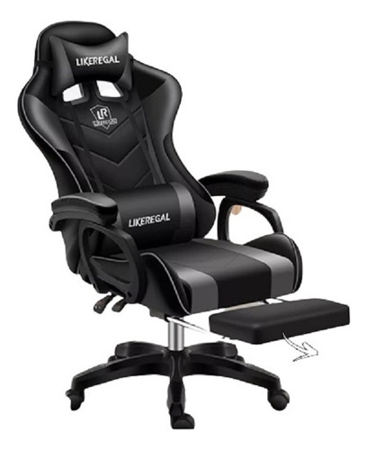 Silla D Escritorio Gamer Ergonómica Tapizado Cuero Sintético