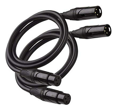 Traderplus - Paquete De 2 Cables De Micrófono Xlr Macho A He