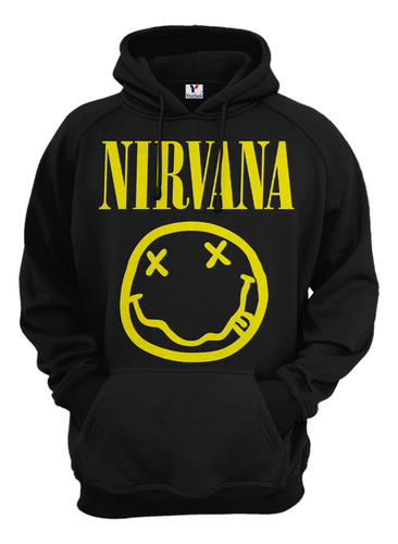 Sudadera Nirvana, Con  Capucha Y Cangurera  Unisex 