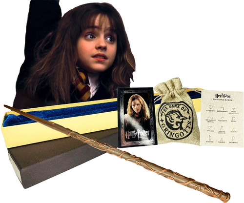 Varita De Hermione Granger Caja + Saco+ Tarjeta Harry Potter