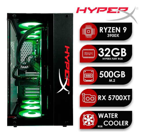 Pc Hyperx Amd Ryzen9 3900x 32gb Ssd 500gb M.2 Radeon Rx 5700