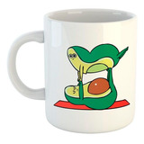 Taza De Ceramica Palta Aguacate Verde Yoga Deporte Art