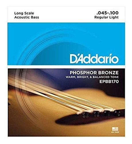 Encordado Daddario Epbb170 Bronce Para Bajo Acustico 045-130