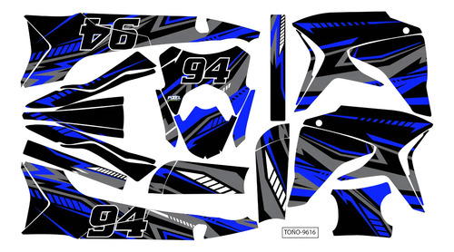 Kit Calcas Moto 200cc Líneas Azules Racing Btr