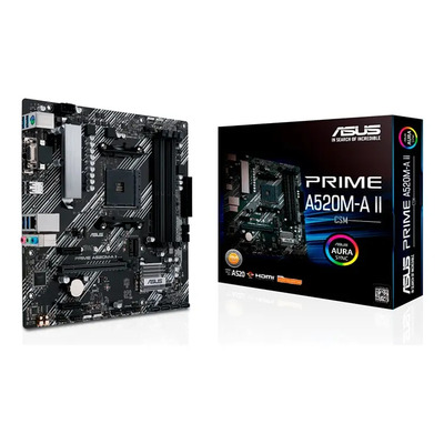 Mother Board Asus Prime A520m-a Ii\u002Fcsm Ddr4 Am4 Hdmi Vga Dp Color Negro | Meses sin interés