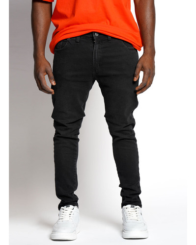 Jean Bross Skinny Loc Negro Gastado - Hombre