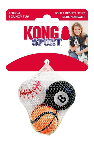 Kong Sport Balls Xs Pelotas Para Perro X3 Unidades Color Mix