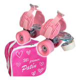 Combo Patines Extensibles Leccese Classic Rosa + Bolso