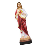 Figura De Resina De Jesús, Figura Del Sagrado Corazón De