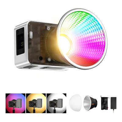 Iluminador Led Pocket Zhiyun Molus X60 Rgb Cob 60w Standard Prateado Rgb 127/220v