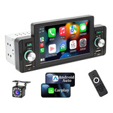 Auto Estéreo Pantalla 1 Din Carplay Y Android Auto + Camara