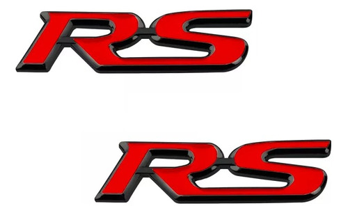 2 Emblemas Rs Para Cajuela Sport Tuning Accesorios Turbo Red