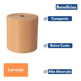 Panos Multiuso 20x50 Bobina 600 Panos Ultra Absorvente 300m Cor Laranja