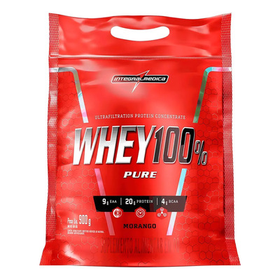 Whey 100% Pure Pouch 1,8kg Morango Integralmédica Morango | Frete grátis