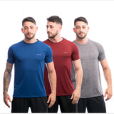 Kit 3 Camisas Dry Fit Esportiva Corrida Academia