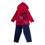 Conjunto Infantil Feminino Kyly Moletom Happy