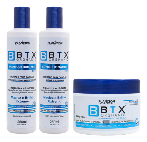Kit Btx Orghanic Plancton Sem Formol Shampoo Condicionador