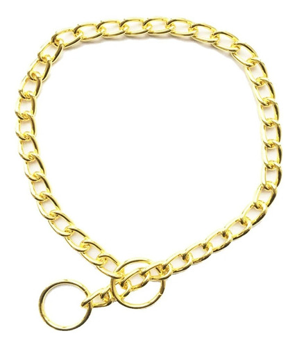 Collar De Adiestramiento Metalico Dorado Para Perro 80 Cm