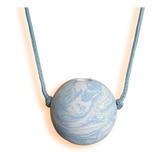 Colar Difusor Cerâmica Globo Planeta Azul Marmorizado