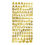 Adesivo Alfabeto Am  Glitter - Dourado