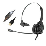 Headset Usb Voip Com Cancelador De Ruído - Agem Ah-089