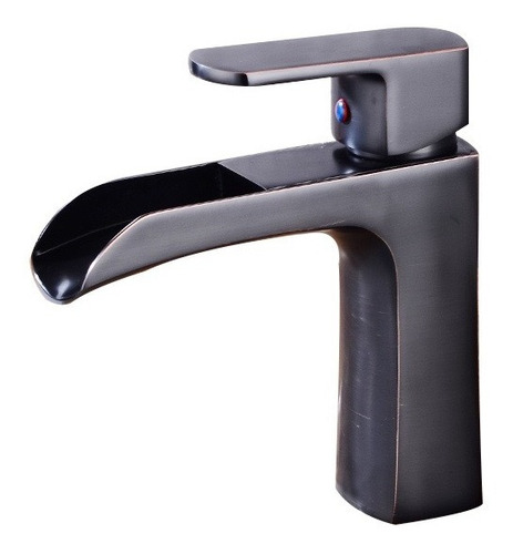 Llave Grifo Monomando Cascada Baño Lavabo Negro Mate Gami