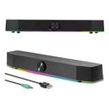 Caixa Som Soundbar Gamer Bluetooth Computador Pc Led Rgb 20w