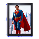 Quadro Com Moldura Decor Superman 01 Tamanho A2 60x42cm