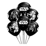 Set De 12 Globos Látex Star Wars Fiestas Y Cumpleaños