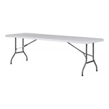 Mesa Plástica Plegable C/patas Metal 2,40 Mts Color Blanco