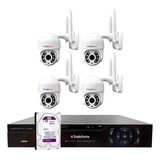 Kit 4 Câmeras Ip Wifi Speed Dome, Dvr Tfhdx 3304, Hd 1tb Pr